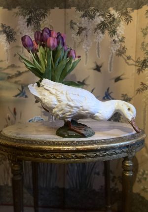 Sculpture en Terre cuite - Bavent - l’oie blanche - Grand format