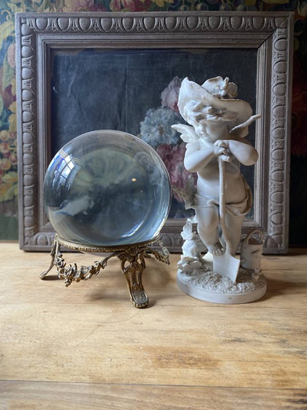 Boule de cristal époque XIXe format XL  – Socle en bronze doré style Louis XVI – Image 3