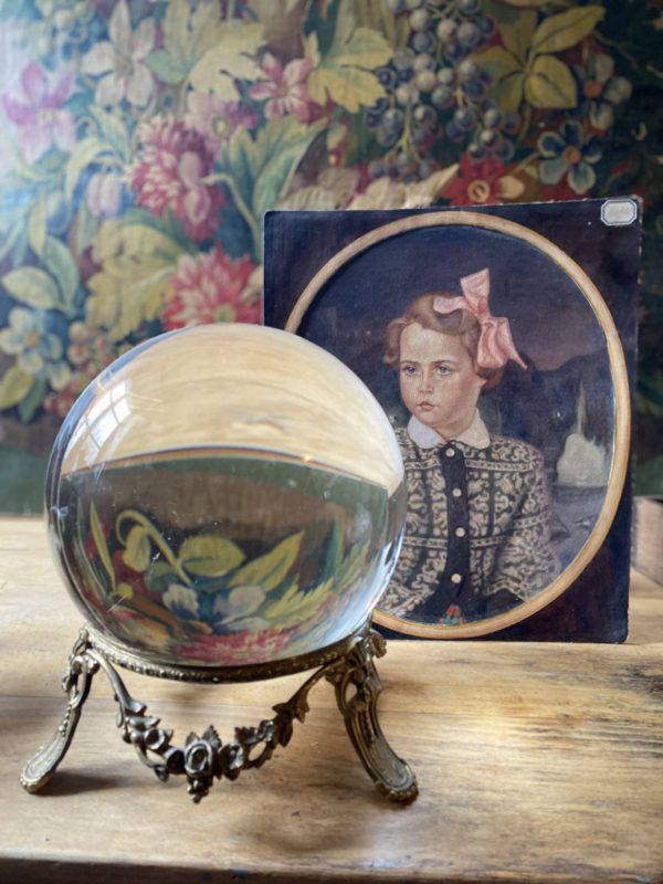 Boule de cristal époque XIXe format XL  – Socle en bronze doré style Louis XVI – Image 4