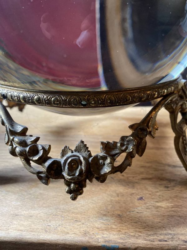 Boule de cristal époque XIXe format XL  – Socle en bronze doré style Louis XVI – Image 6