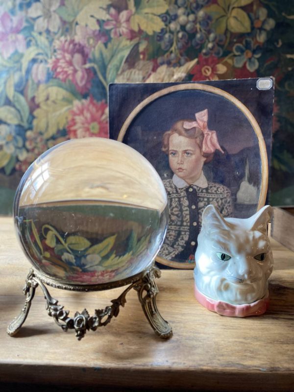 Boule de cristal époque XIXe – Socle en bronze doré style Louis XVI