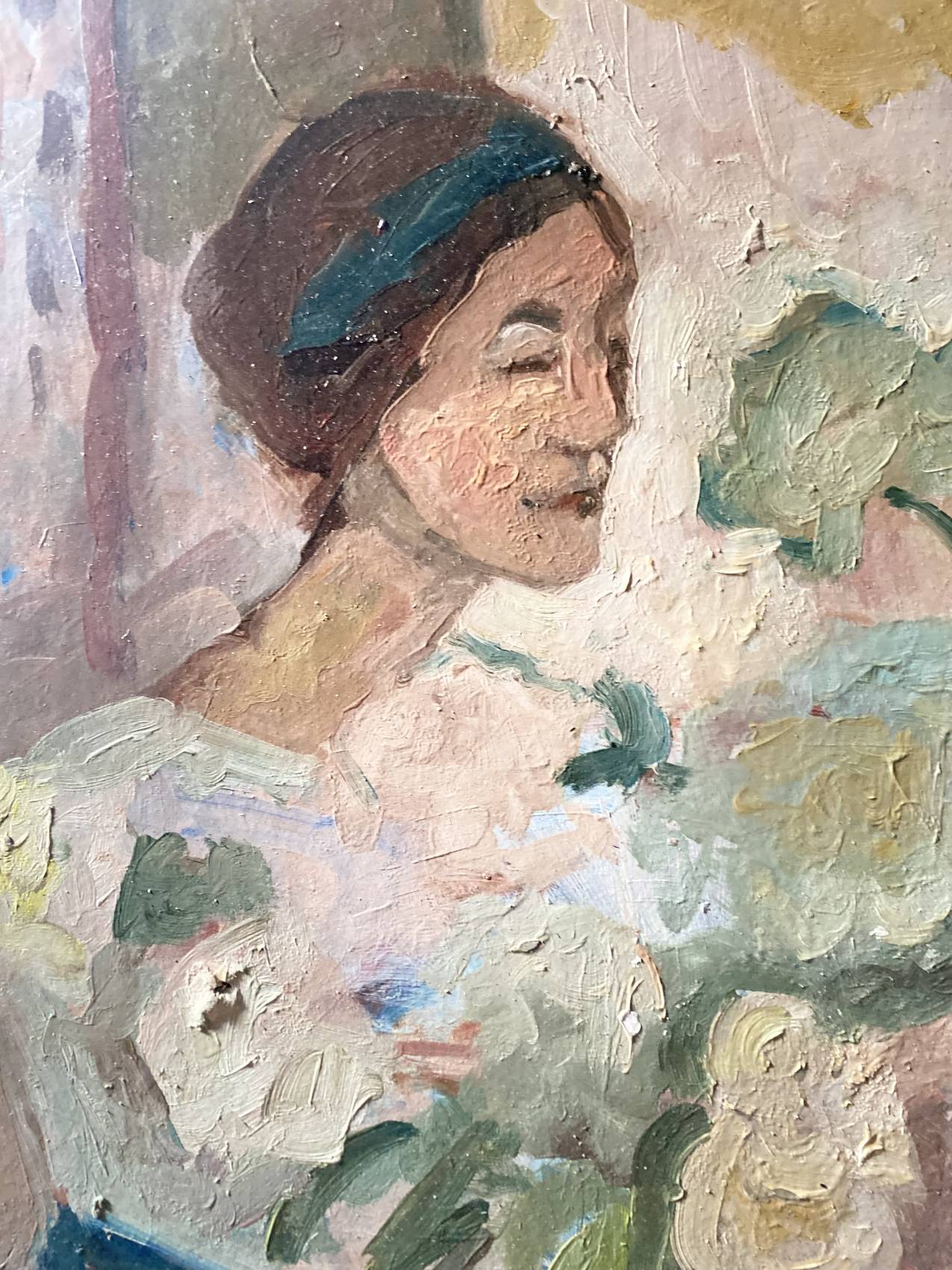 Tableau Huile Sur Toile 73 X 60 Cm Scène De Vie Parisienne Impressionniste