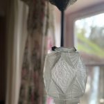 Lustre ancien Époque Art Déco en pâte de Verre et bronze