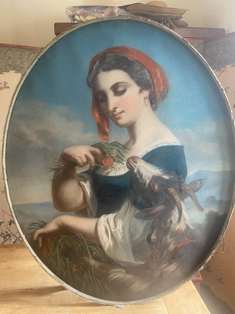 Portrait ecole italienne la bergere