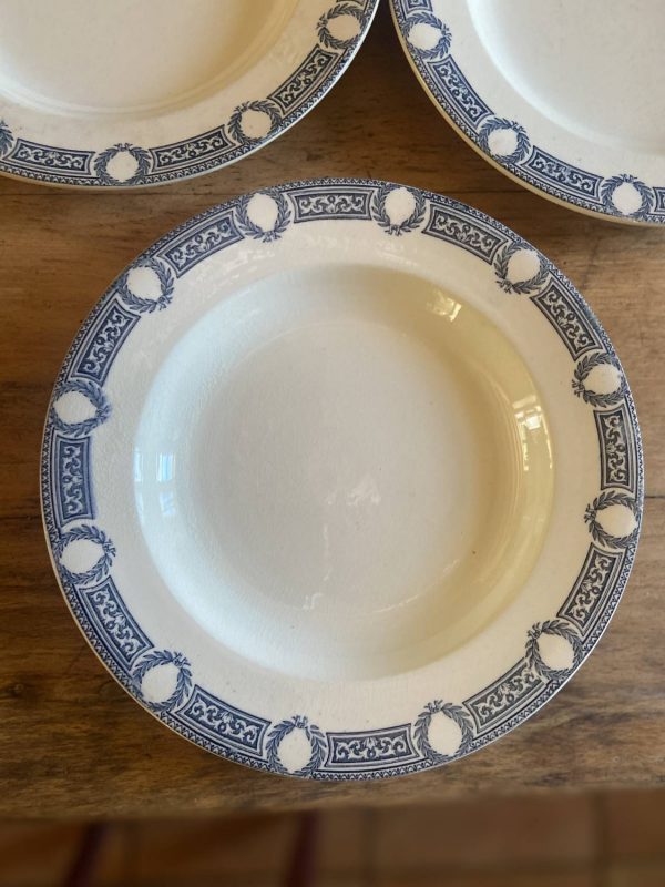 Série de sept assiettes en faïence Terre de fer  Salin Epoque XIXe - Bleu – Image 8