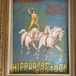 Affiche originale de 1900 Cirque Blanche Allarty la centauresse Hippodrome Bostock illustrée par Jacques Faria 