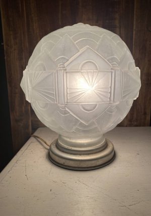 Grande lampe en pâte de verre Epoque Art Deco