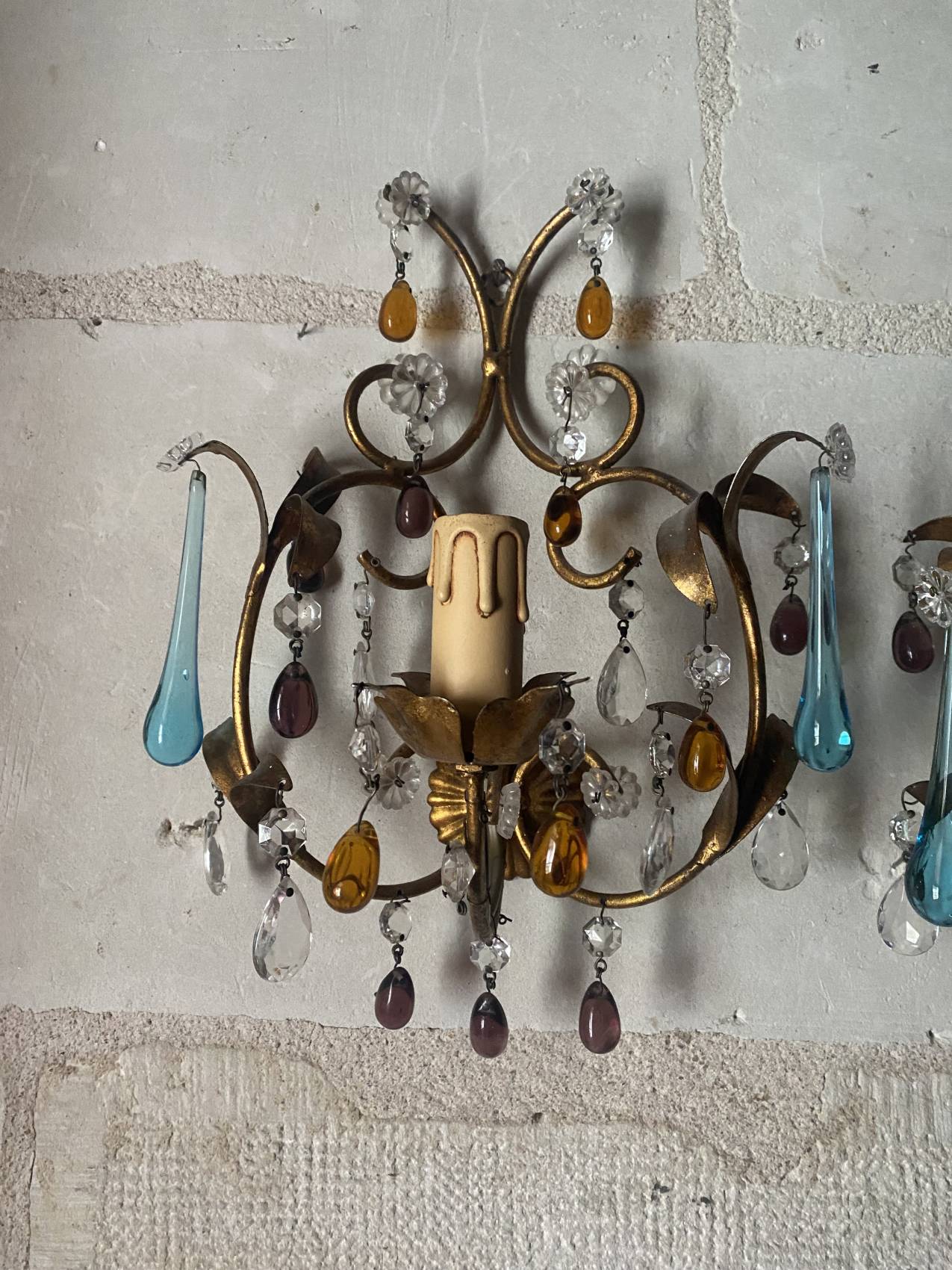 Paire d’appliques murales en verre de Murano des Années 60 – Élégante et rare – Image 4