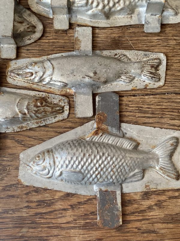 Lot de 8 anciens moules à chocolat – Modèles poisson – Fin XIXe – Image 5