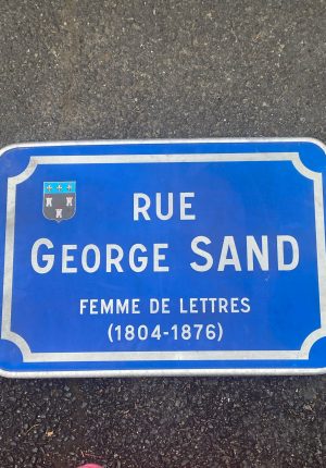 Plaque de rue ancienne « Rue George Sand » – 62 x 44 cm – Touraine – Années 80