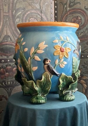 Cache- Pot - Barbotine anglaise 1870 George Jones – le Hermès de la barbotine (oui, rien que ça)