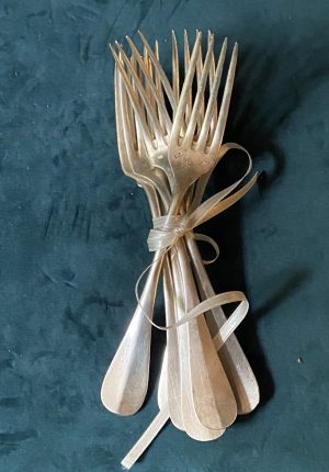 Lot de 6 fourchettes en métal argenté – 21 cm