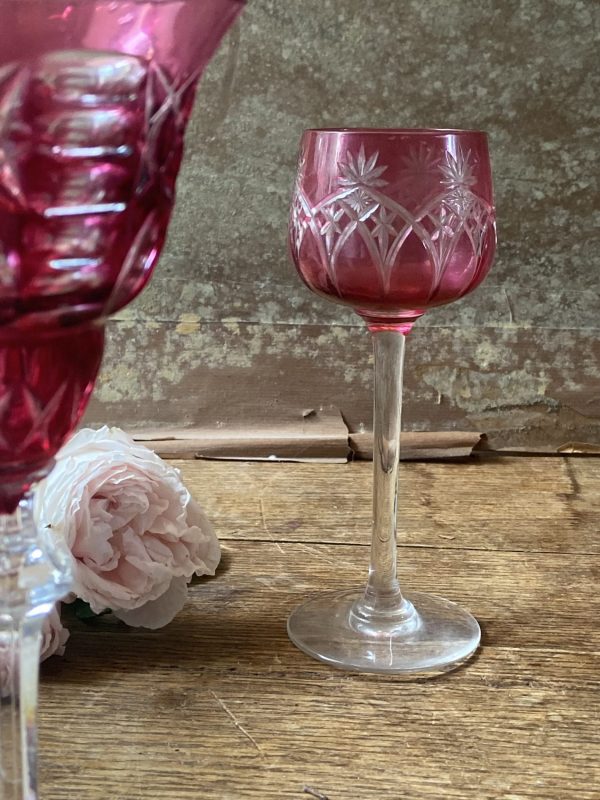 Duo de verres en cristal dépareillés – Val Saint Lambert & modèle Chartreuse Baccarat – Image 8