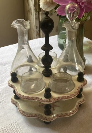 Serviteur en faïence Terre de Fer « Favori » rose – fin XIXᵉ