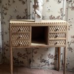 Console Art Déco damier – petit format rénové – pièce unique 1930