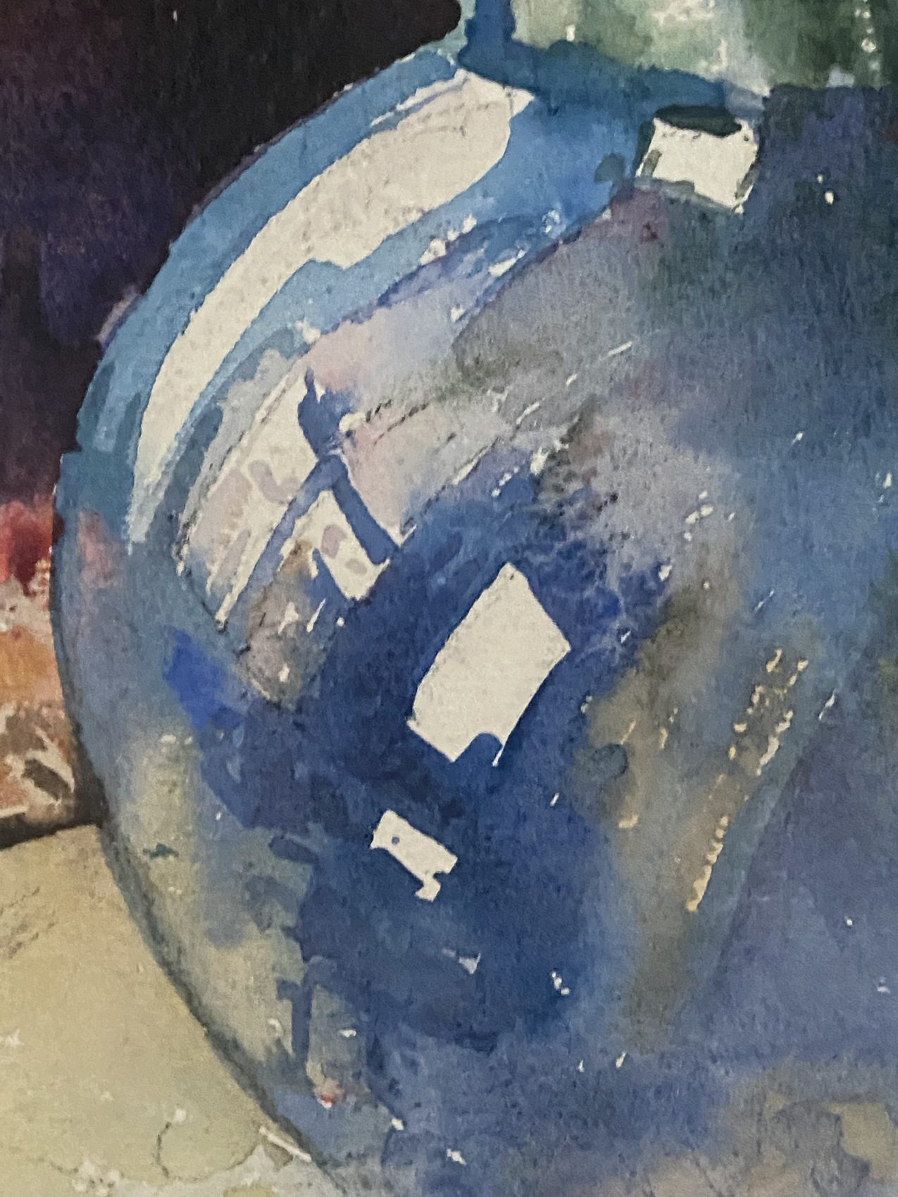 Aquarelle sur carton “Bouquet au vase transparent” – Lucienne Epron (1876-1947) Epoque Art Deco – Image 10