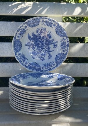 Service de 13 assiettes creuses Ridgeway – modèle Windsor – faïence anglaise Staffordshire