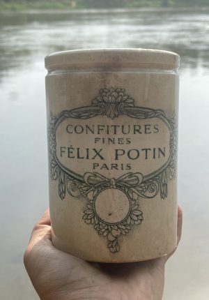 Ancien pot à confiture publicitaire Félix Potin Paris Fin du XIXe