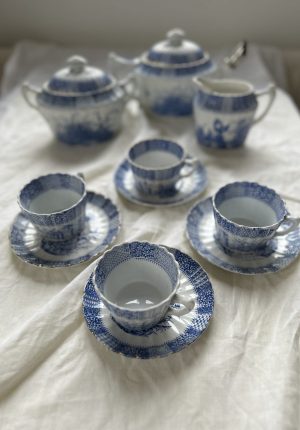 Service à thé ancien KG Lunéville fin XIXᵉ – Décor à l’antique – Faïence française