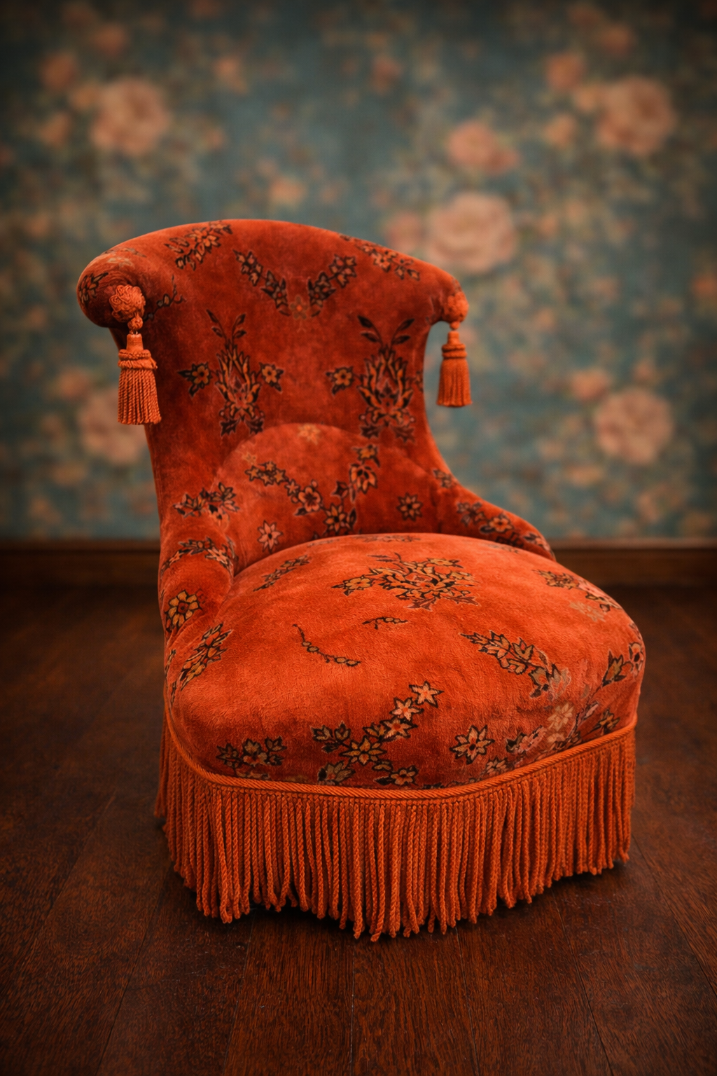 Fauteuil crapaud Napoléon III en velours - sacrément chic