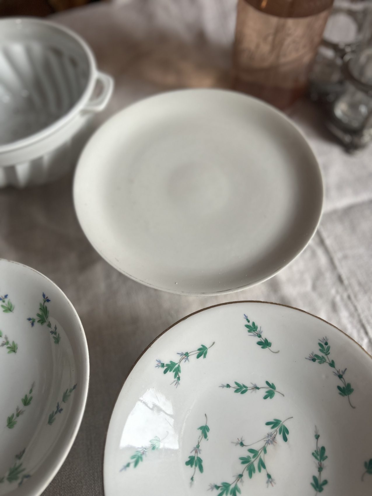 Compotier en faïence XIXe siècle blanc liseré or – charme authentique pour table de ferme – Image 8