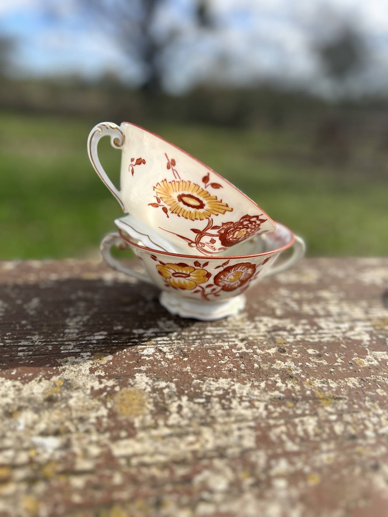 Deux tasses à bouillon en porcelaine fine de Limoges « Fabrique Royale »chic et raffinées – Image 4