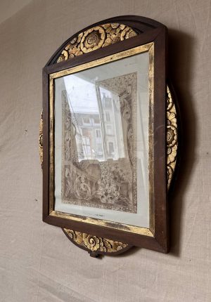 Grand cadre Art déco ancien en bois doré 76 × 54 cm - Une rareté splendide Prix de vente de 282 euros Livraison uniquement en colissimo recommandé + 30 euros