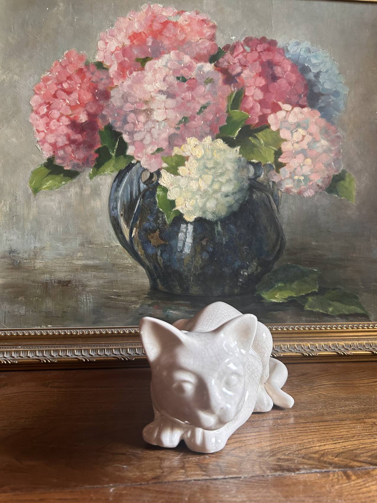 Sculpture chat art déco en faïence craquelée – années 1930 - intemporelle élégance féline TROP TARD ADOPTEE – Image 13
