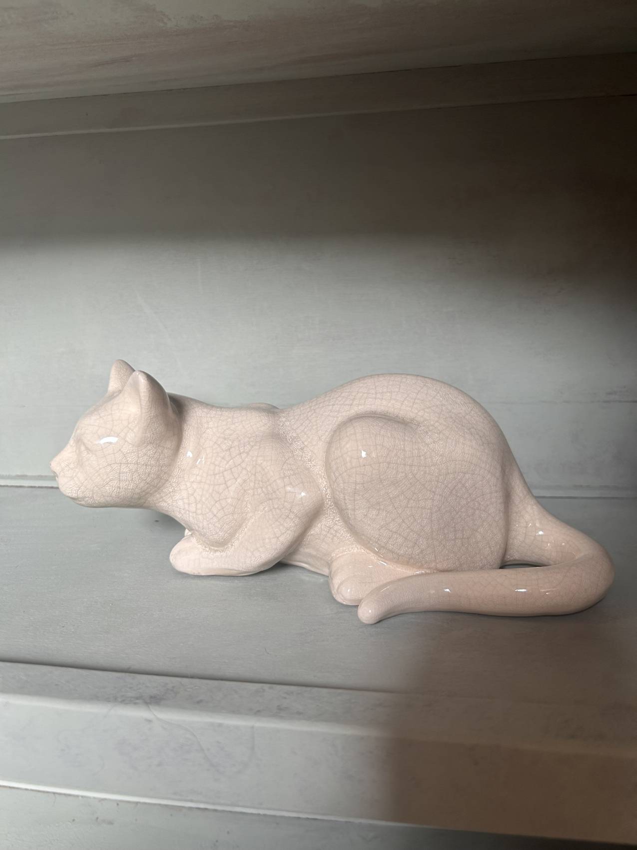 Sculpture chat art déco en faïence craquelée – années 1930 - intemporelle élégance féline TROP TARD ADOPTEE – Image 6