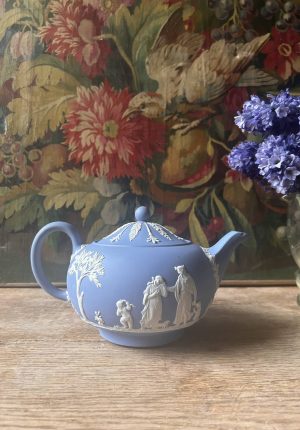 Théière Wedgwood jaspe bleu  4 tasses – élégance anglaise indémodable 
