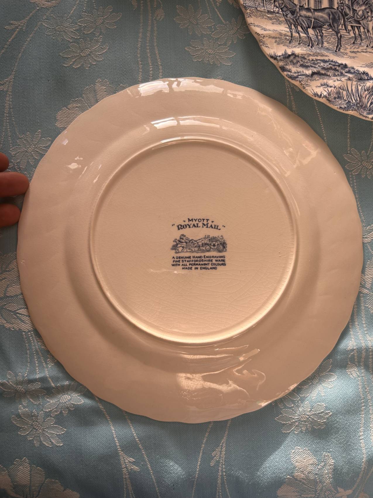 Série de 8 assiettes anglaises MYOTT Royal Mail – Staffordshire Un beau classique anglais