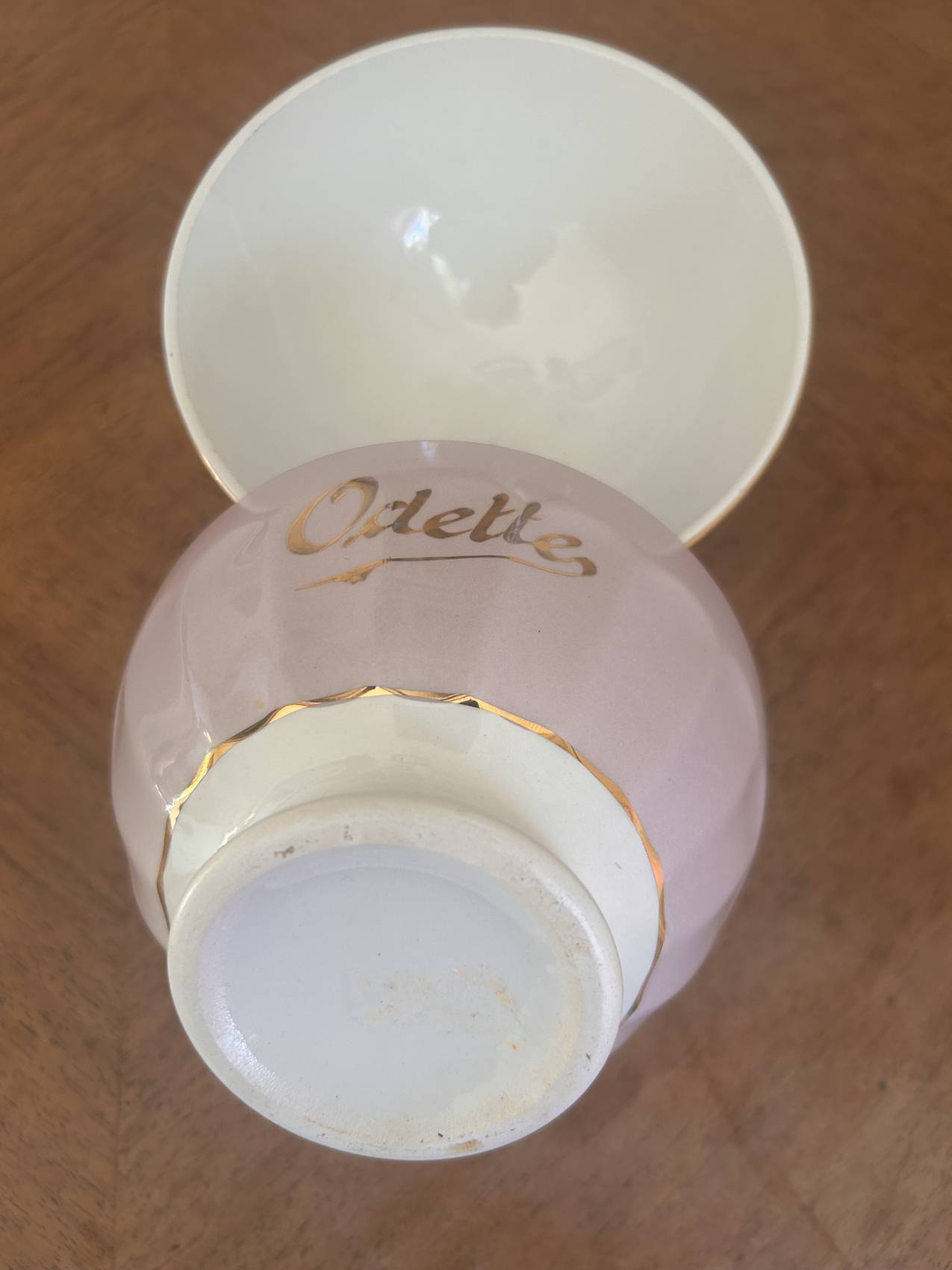 Duo de bols anciens en faïence Odette et Jacques milieu du XXe siècle, petite rareté – Image 11