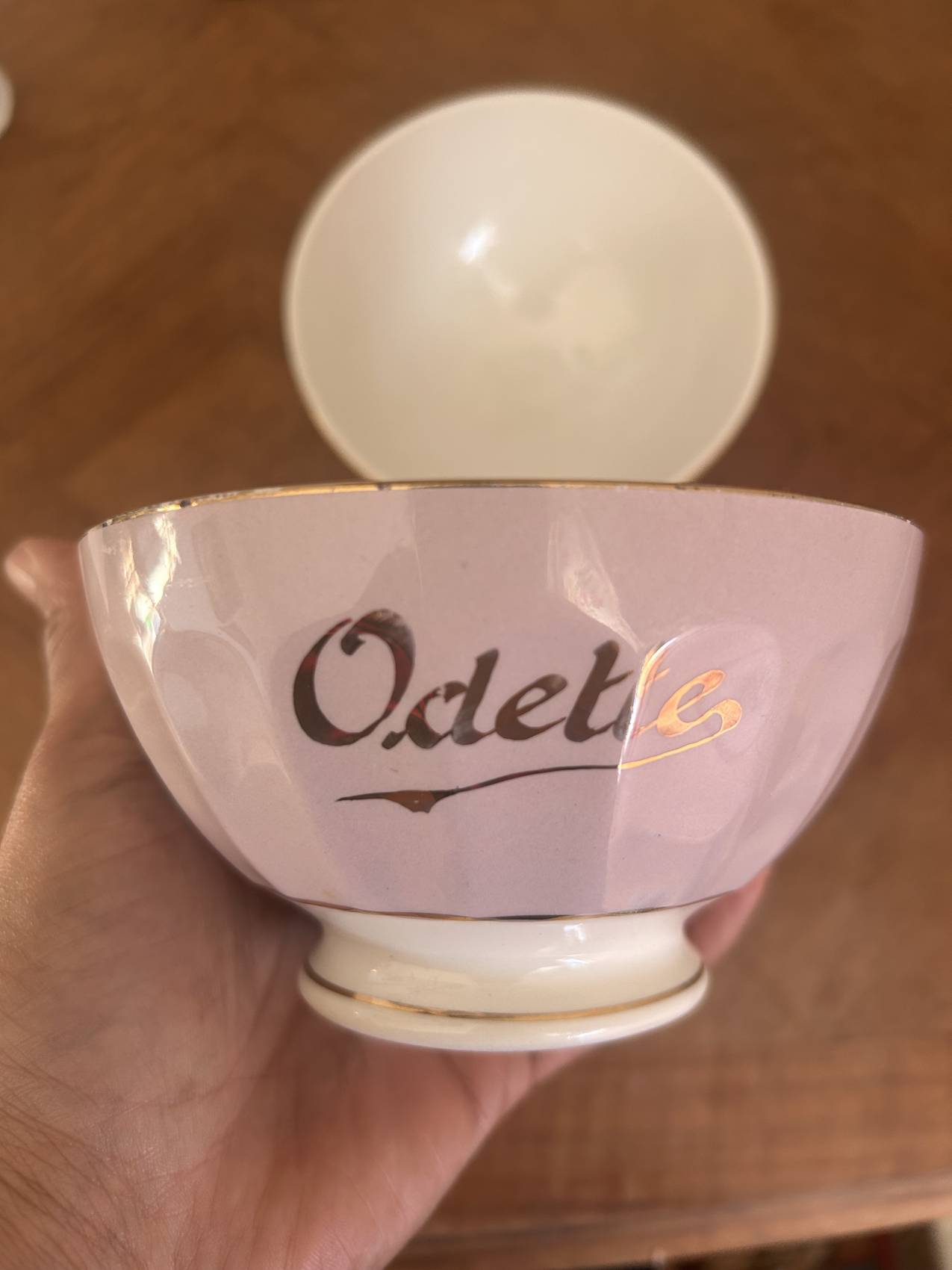 Duo de bols anciens en faïence Odette et Jacques milieu du XXe siècle, petite rareté – Image 9