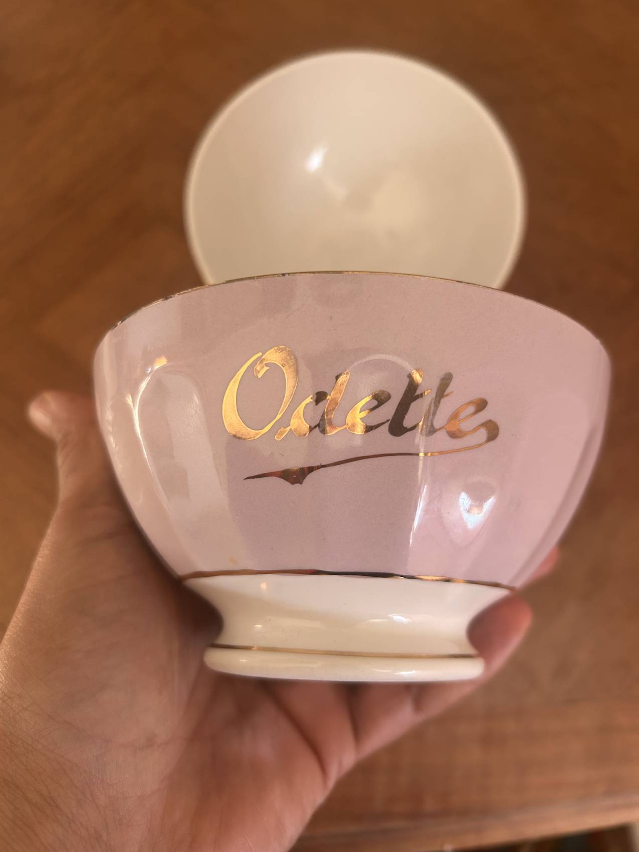 Duo de bols anciens en faïence Odette et Jacques milieu du XXe siècle, petite rareté – Image 8