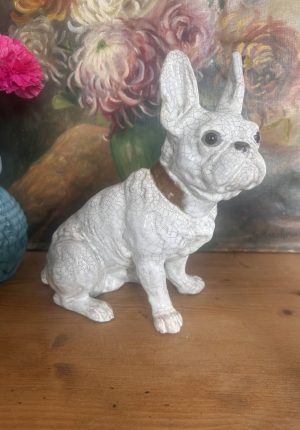 Chien  bouledogue Français en terre cuite – Maison Bavent, années 20 une superbe rareté 