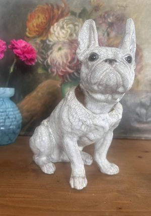 Chien  bouledogue Français en terre cuite – Maison Bavent, années 20 une superbe rareté 