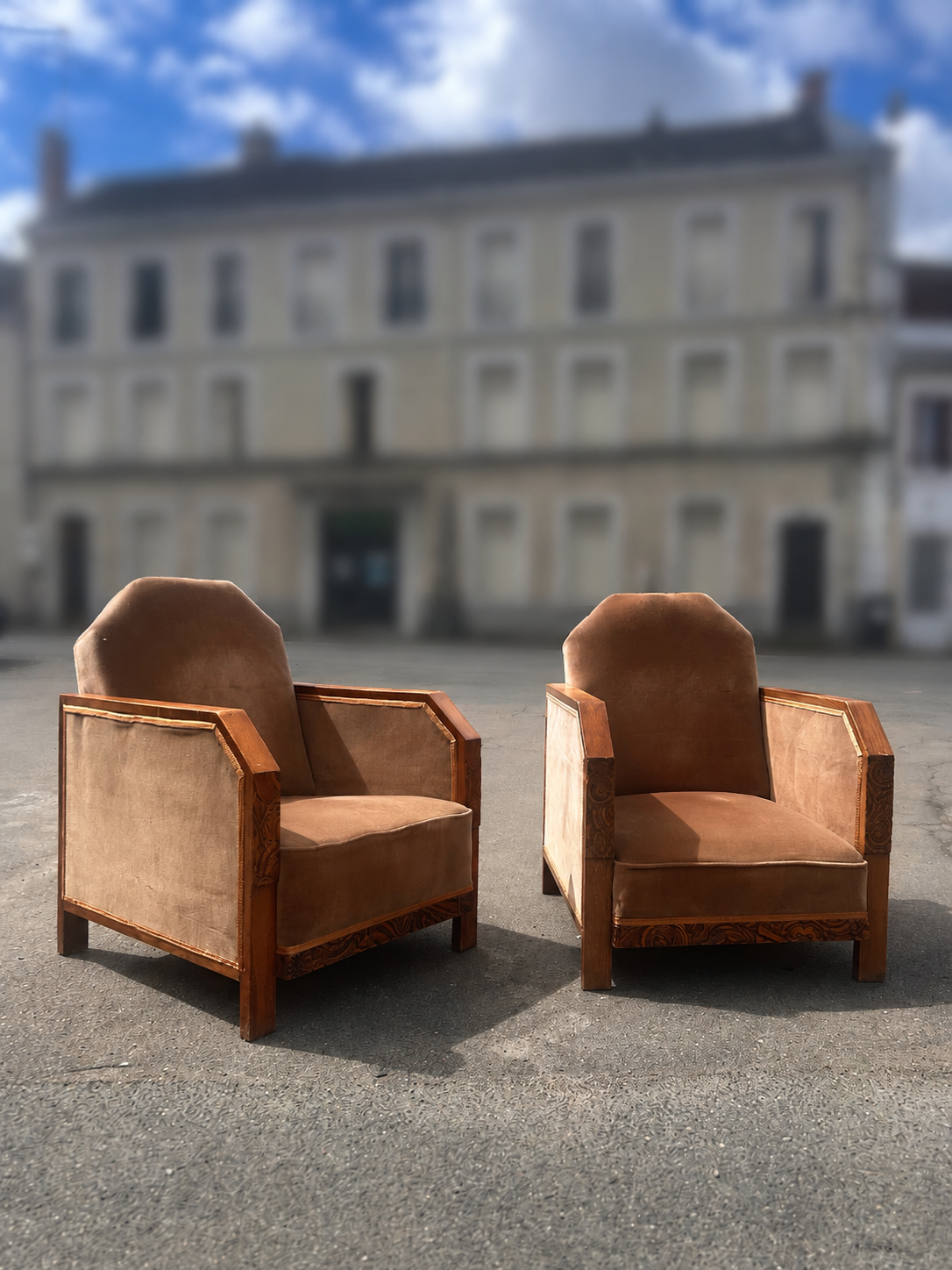 Paire de fauteuils club art déco rénovés – élégance intemporelle et rareté – Image 2