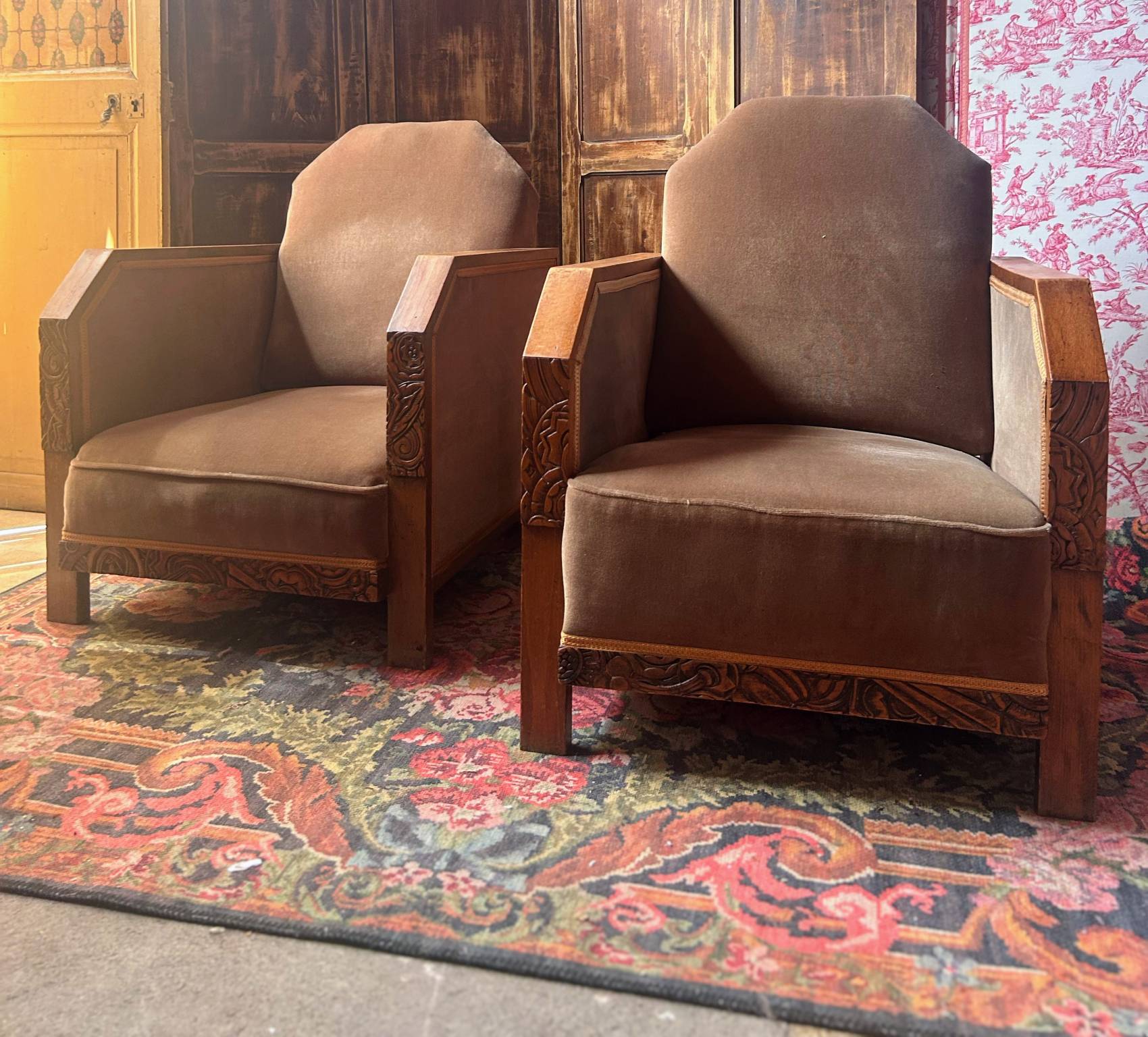 Paire de fauteuils club art déco rénovés – élégance intemporelle et rareté – Image 5