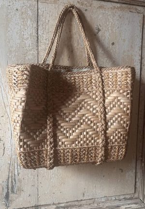 Panier vintage années 60 bicolore doublé – Élégance rétro et praticité au quotidien