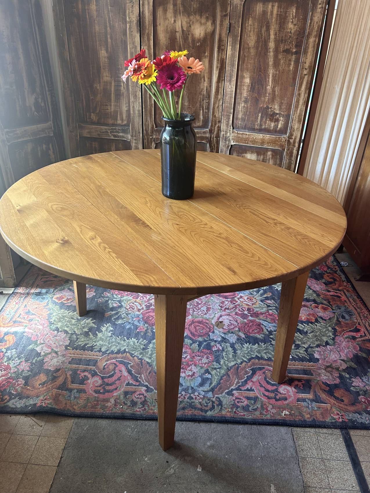 Table ronde extensible en chêne blond de 4 à 12 personnes - l’esprit campagne chic
