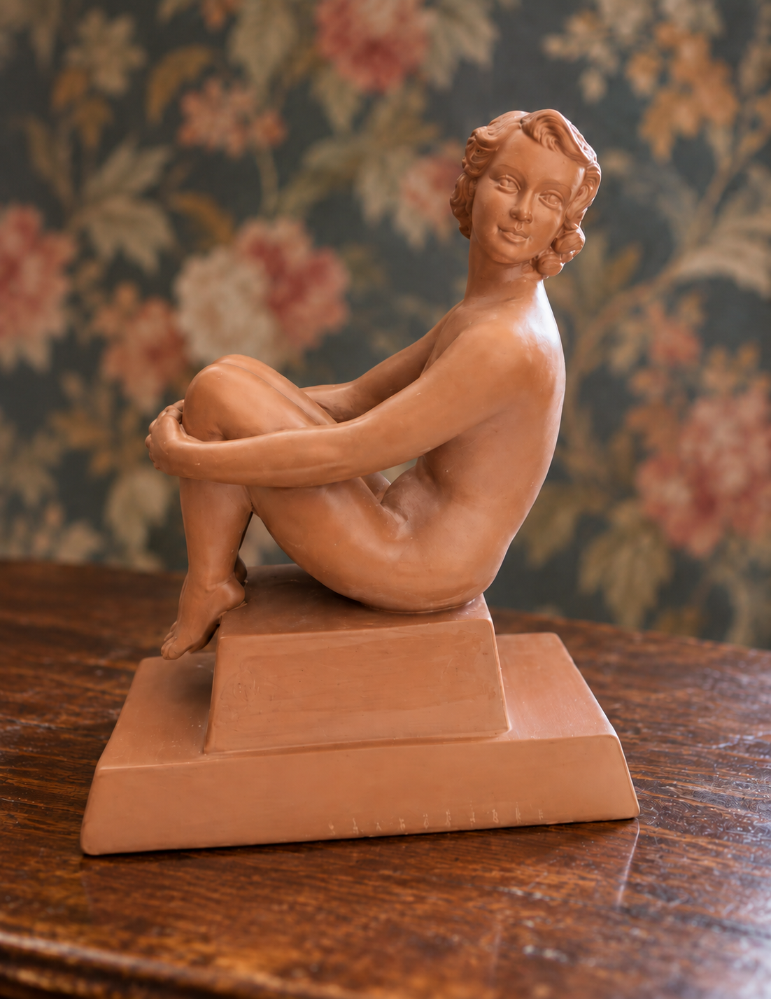 Sculpture art déco en terre cuite – la baigneuse- intemporelle