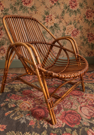 Fauteuil en rotin vintage des années 60 - un intemporel parfait dedans comme dehors