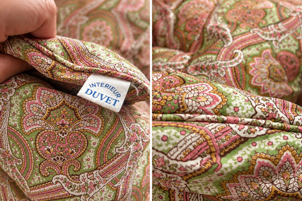 Édredon ancien en duvet à motif cachemire – 150 × 160 cm l'indispensable 