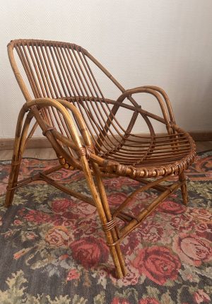 Fauteuil en rotin vintage des années 60 - un intemporel parfait dedans comme dehors