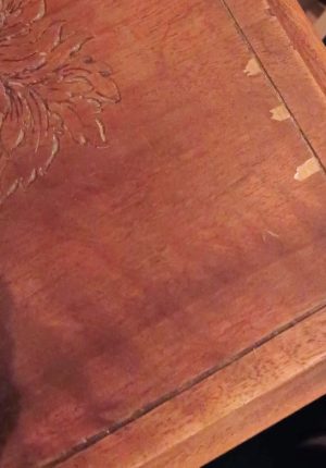 Petit bonheur du jour bureau ancien en bois fruitier Art nouveau – Ecritoire de charme atypique et rare