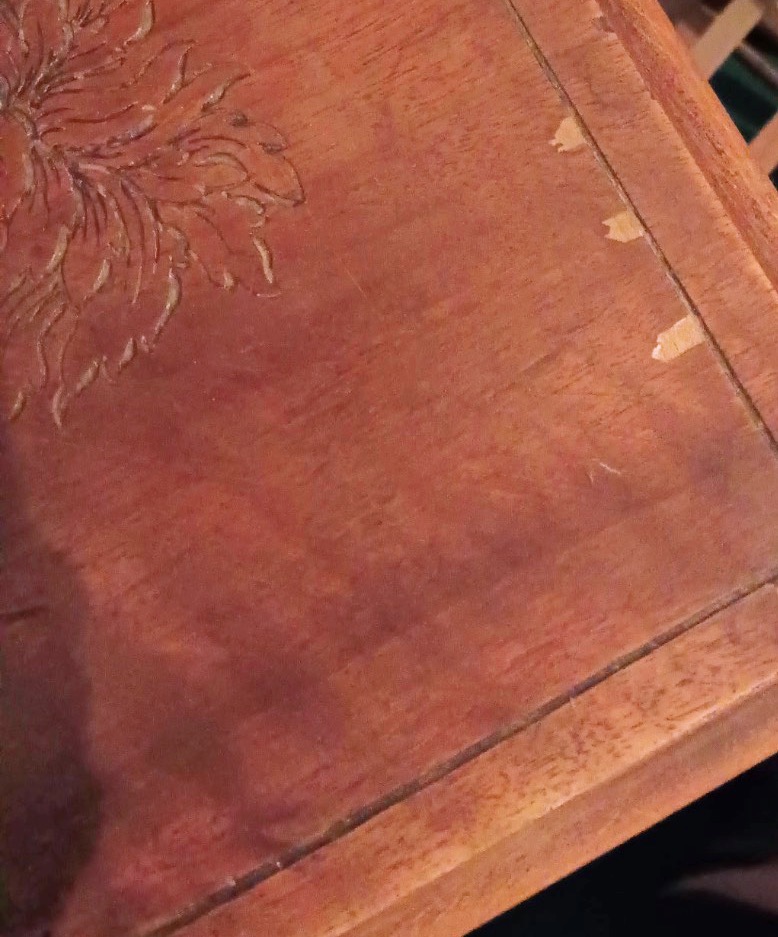 Petit bonheur du jour bureau ancien en bois fruitier Art nouveau – Ecritoire de charme atypique et rare