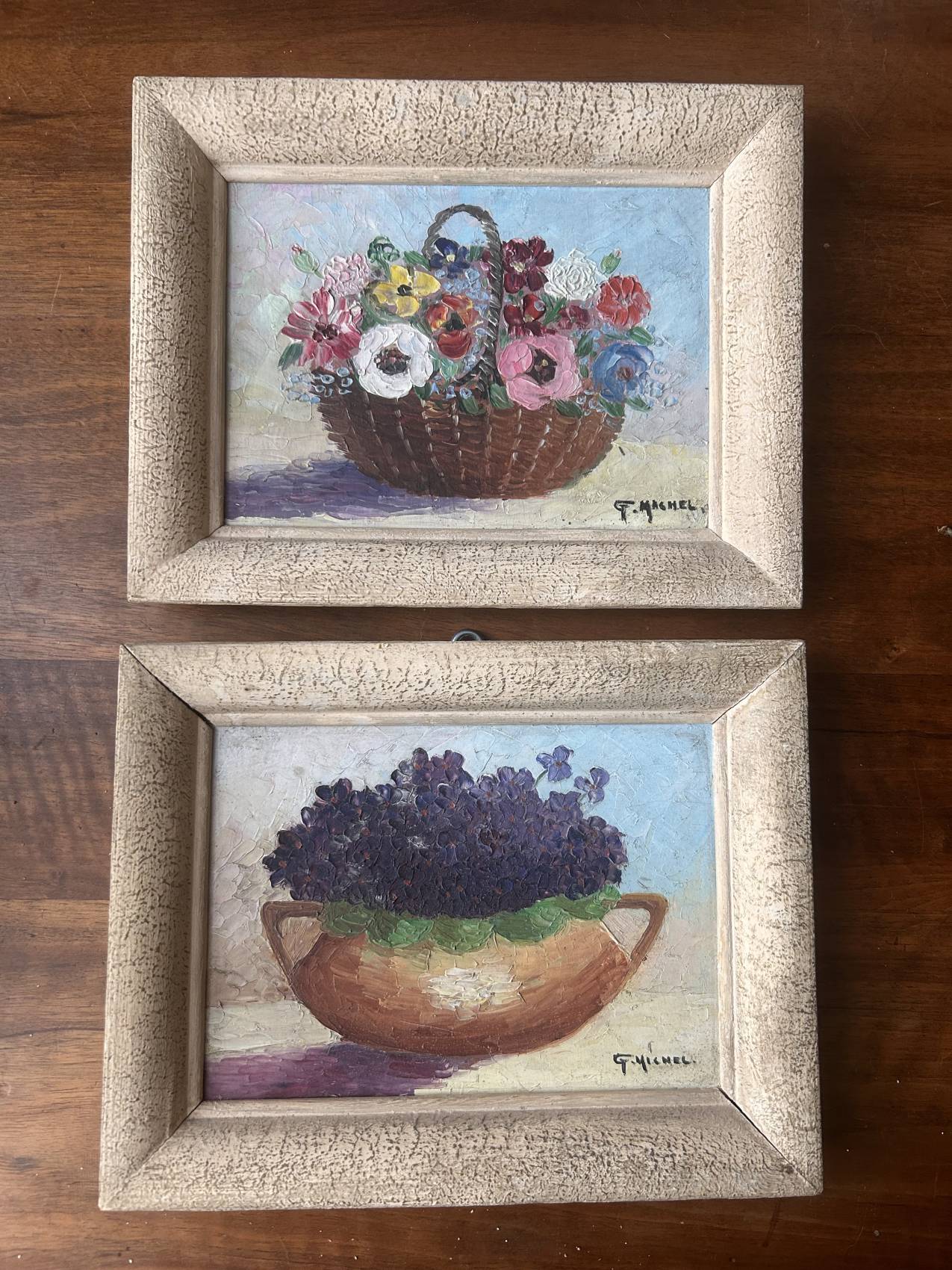 Lot de deux petites peintures à l’huile anciennes