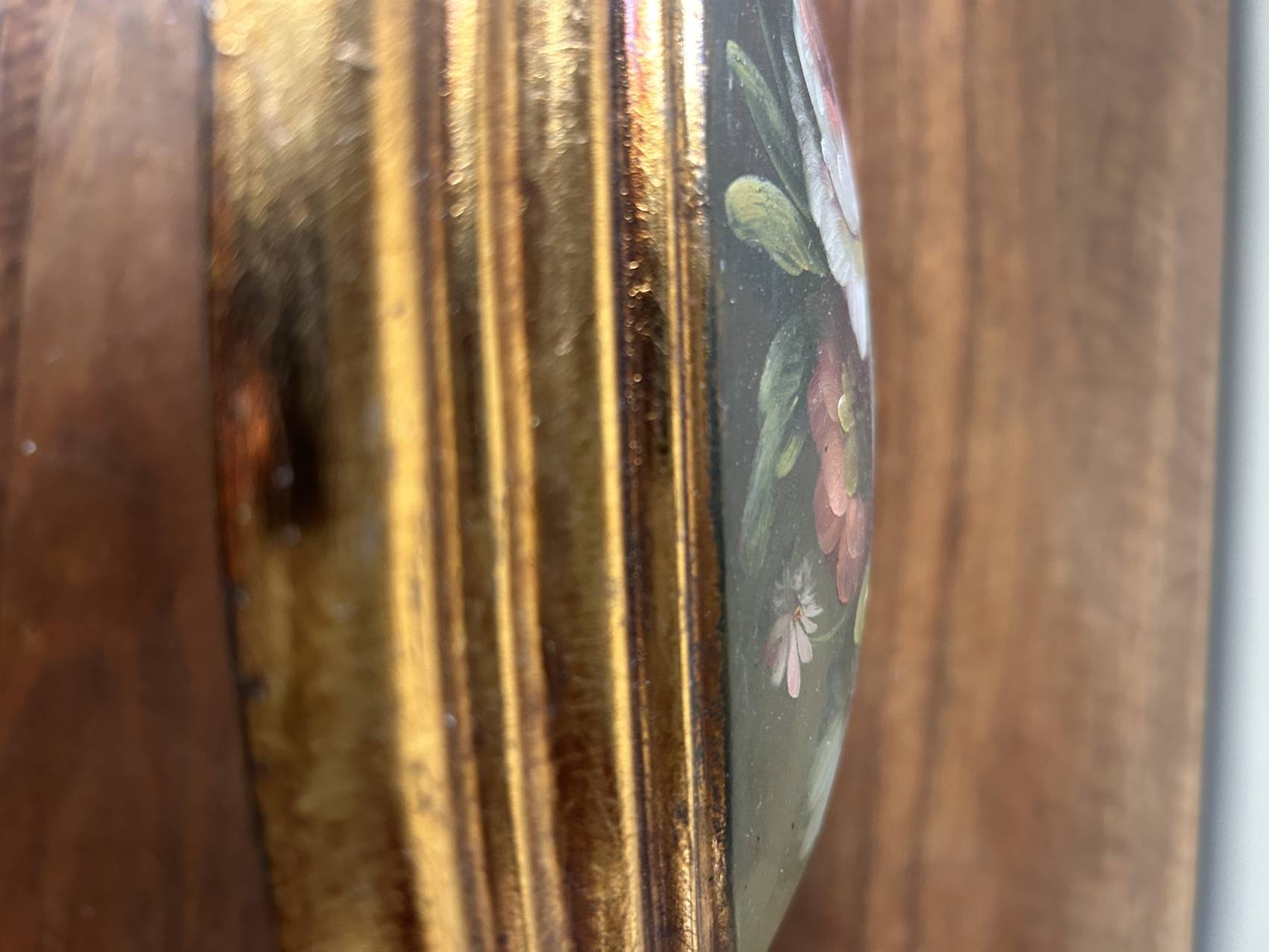 Médaillon décoratif aux fleurs peintes – XXe siècle Très décoratif – Image 6