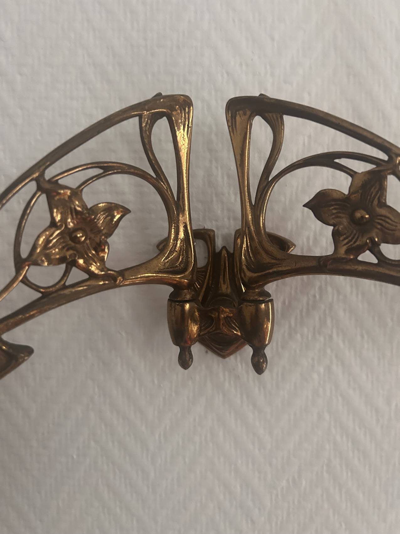Bougeoir de piano ancien à deux branches – époque Art nouveau – piano Pleyel